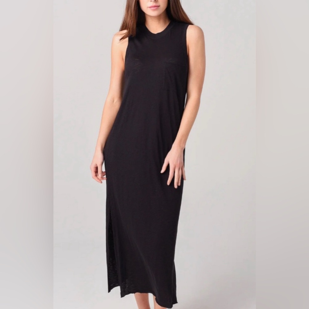ATM Sleeveless Maxi Dress With Pocket Black, size M, like new!